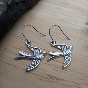 Bird Dangle Earrings - Swallow Design
